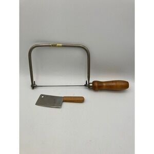 Vintage Stanley‎ Coping Saw Wood Handle USA Made Mini Meat Cleaver